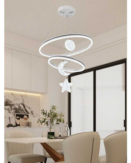 Lustră LED Stele și Lună cu Telecomandă – Magie și Eleganță în Iluminatul Interior - G4007