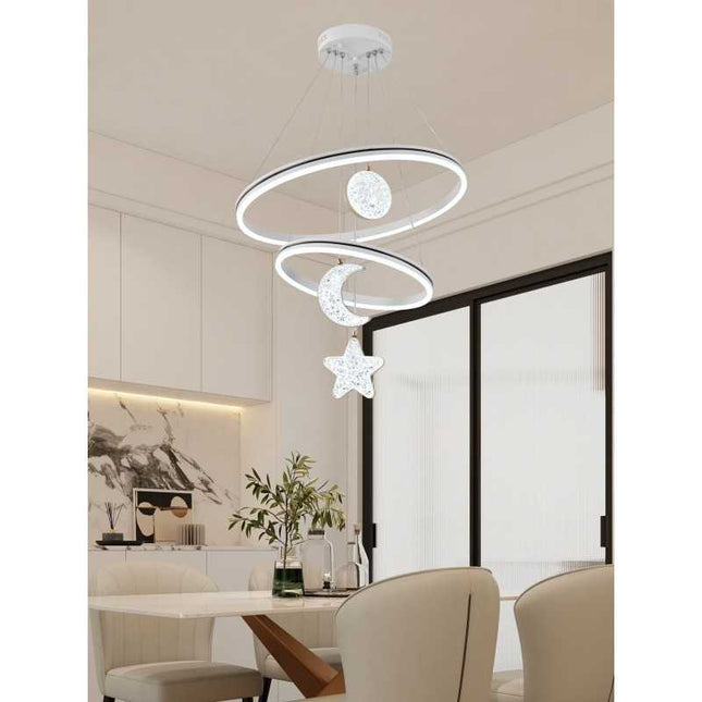 Lustră LED Stele și Lună cu Telecomandă – Magie și Eleganță în Iluminatul Interior - G4007