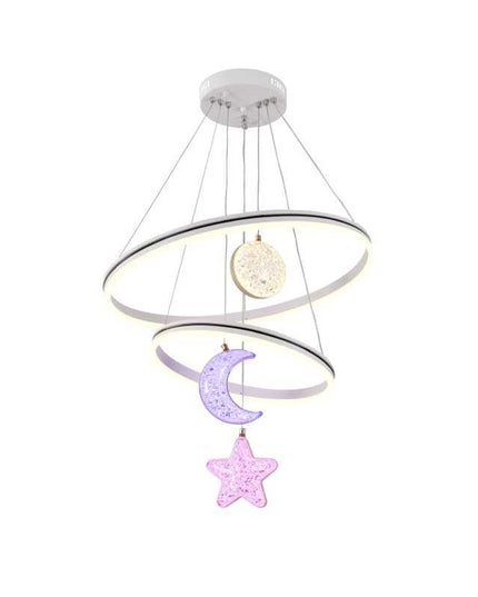 Lustră LED Stele și Lună cu Telecomandă – Magie și Eleganță în Iluminatul Interior - G4007