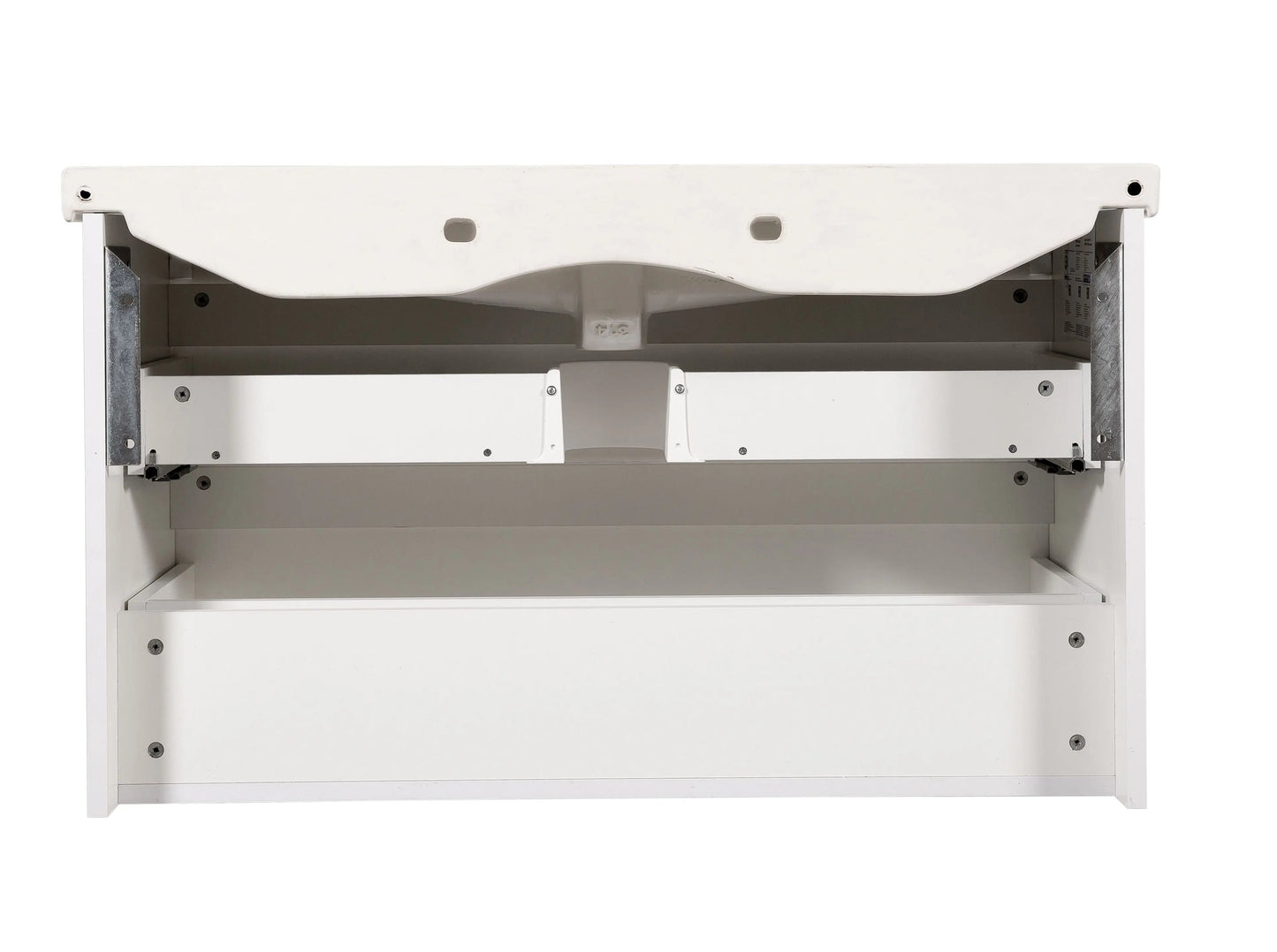 Mobilier de baie suspendat Vintage, Alb lucios