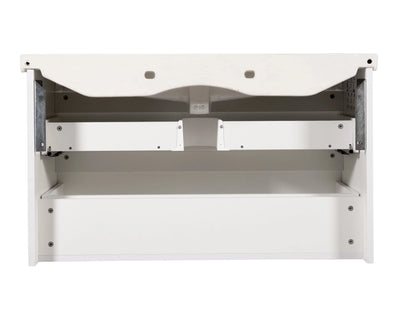 Mobilier de baie suspendat Vintage, Alb lucios