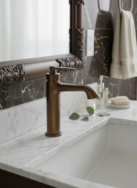 Baterie lavoar baie cu bază și mâner în trepte – B1006A 01