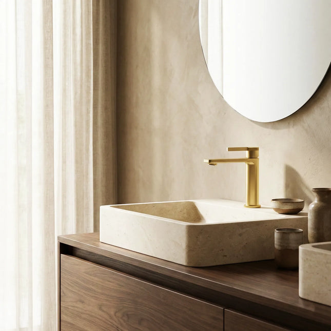 Baterie lavoar – Colecția Rical – Auriu periat