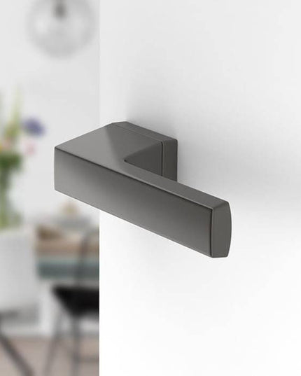 Mânere uși Maxima – Finisaj Titan cu Rozetă Yală Inclusă