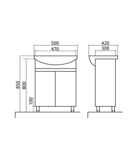 Mobilier de baie pe pardoseală Sity, Alb