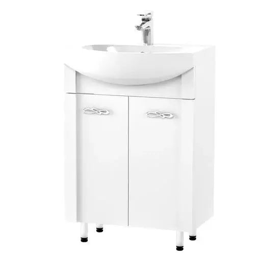 Mobilier de baie pe pardoseală Anita, Alb