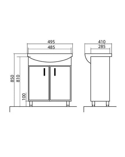Mobilier de baie pe pardoseală Decor, Alb