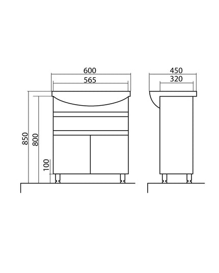 Mobilier de baie pe pardoseală Sity, Alb