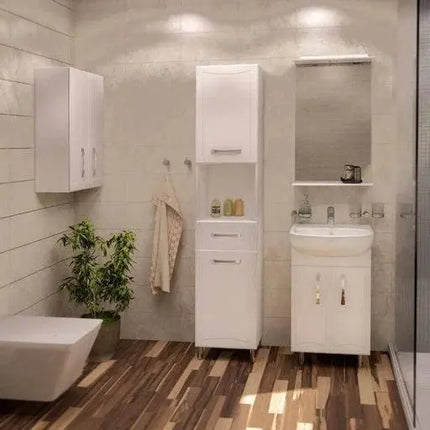 Mobilier de baie pe pardoseală Decor, Alb