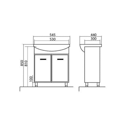 Mobilier de baie pe pardoseală Decor, Alb