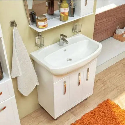 Mobilier de baie pe pardoseală Decor, Alb