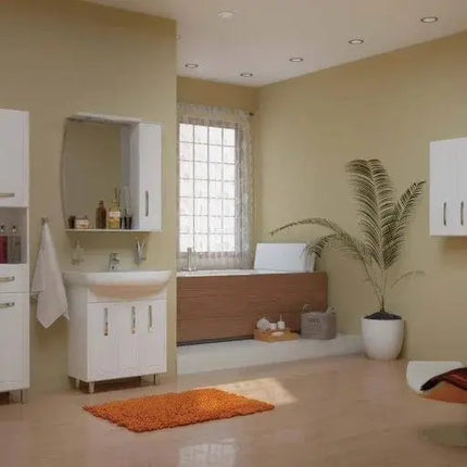 Mobilier de baie pe pardoseală Decor, Alb