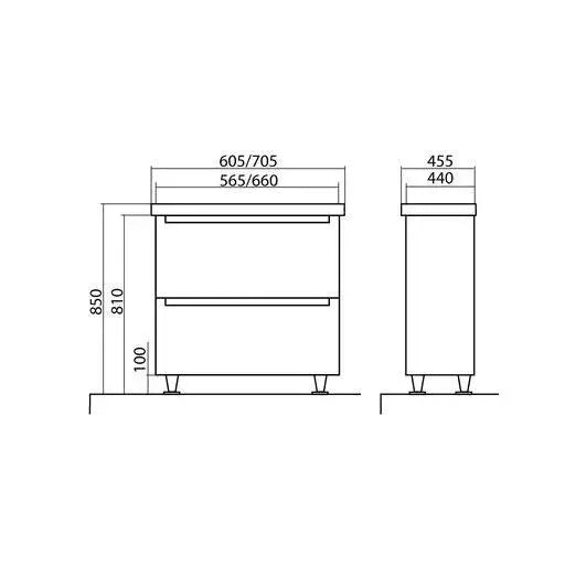 Mobilier de baie pe pardoseală Headway alb