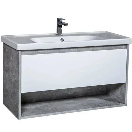 Mobilier de baie suspendat Edda, Beton