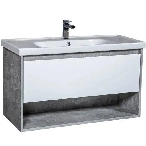 Mobilier de baie suspendat Edda, Beton