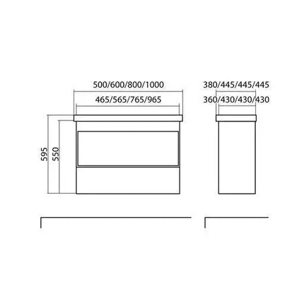 Mobilier de baie suspendat Edda, Beton