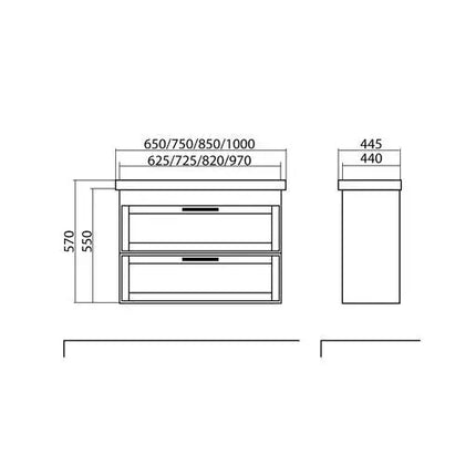 Mobilier de baie suspedat Inari, Alb