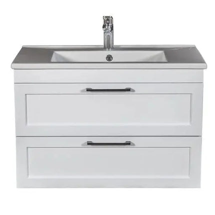 Mobilier de baie suspedat Inari, Alb