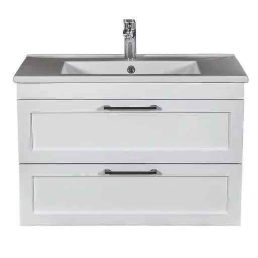 Mobilier de baie suspedat Inari, Alb