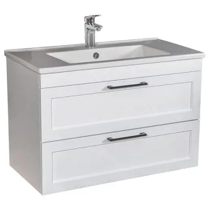 Mobilier de baie suspedat Inari, Alb