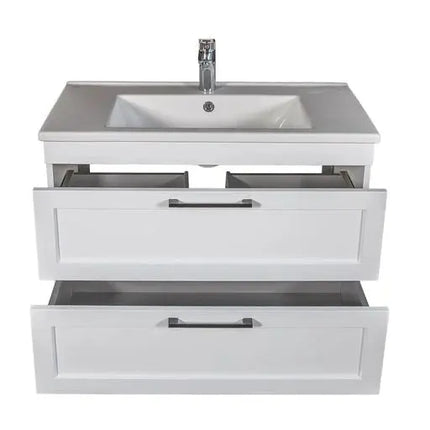 Mobilier de baie suspedat Inari, Alb