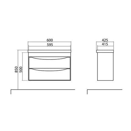 Mobilier de baie suspendat Vista, Alb