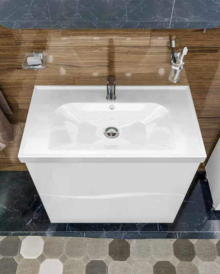 Mobilier de baie suspendat Vista, Alb