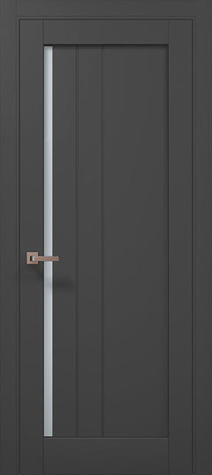 Ușă de interior ML-611 cu riflaj vertical și sticlă satin – stil premium