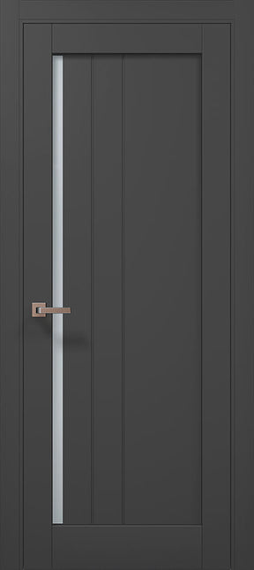 Ușă de interior ML-611 cu riflaj vertical și sticlă satin – stil premium
