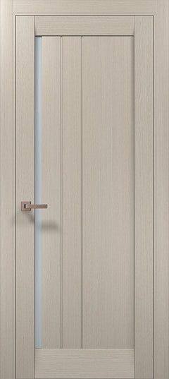 Ușă de interior ML-611 cu riflaj vertical și sticlă satin – stil premium