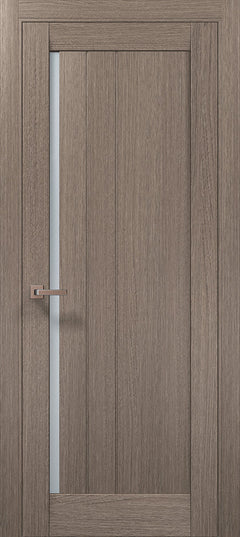 Ușă de interior ML-611 cu riflaj vertical și sticlă satin – stil premium