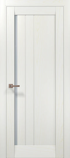 Ușă de interior ML-611 cu riflaj vertical și sticlă satin – stil premium