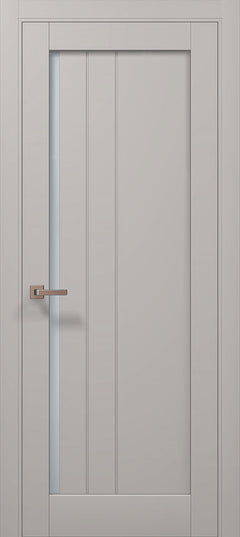 Ușă de interior ML-611 cu riflaj vertical și sticlă satin – stil premium