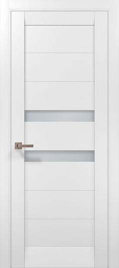 Ușă interior ML-53 – Modernă, cu inserții elegante din sticlă satinată / Millenium - Carlo Porte