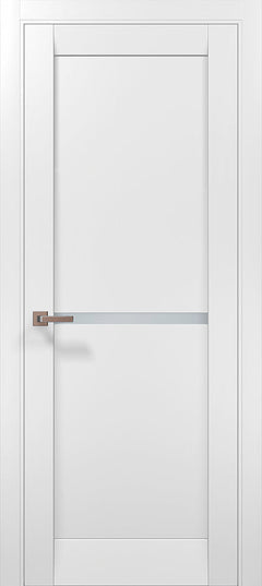 Ușă interior ML-60 satin – cu bandă de sticlă / Millenium - Carlo Porte