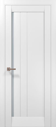 Ușă de interior ML-611 cu riflaj vertical și sticlă satin – stil premium