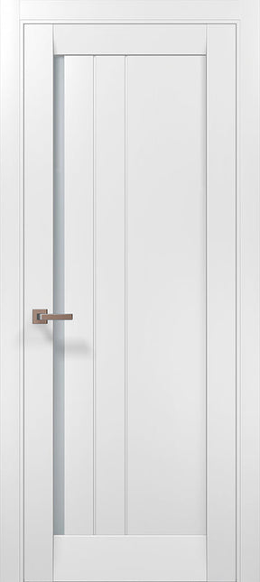 Ușă de interior ML-611 cu riflaj vertical și sticlă satin – stil premium