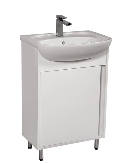 Mobilier de baie pe pardoseală Terra, Alb