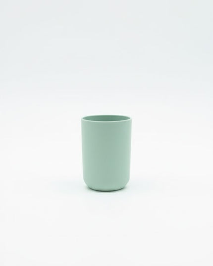 Set accesorii baie, cu accente lemnoase, SANITARY, 6 piese, menta cu detalii bej