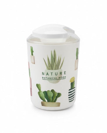 Set accesorii baie alb "Nature Botanical Mood", SANITARY – 6 piese, cu design cactus