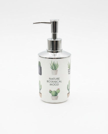 Set accesorii baie alb "Nature Botanical Mood", SANITARY – 6 piese, cu design cactus