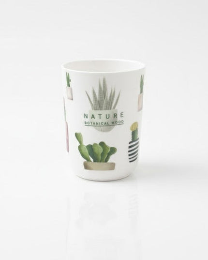 Set accesorii baie alb "Nature Botanical Mood", SANITARY – 6 piese, cu design cactus