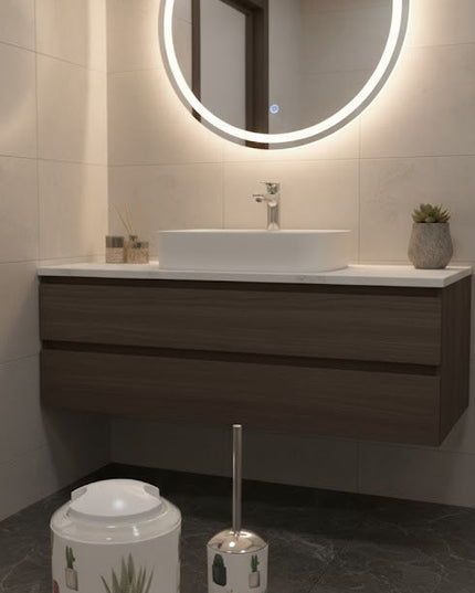 Set accesorii baie alb "Nature Botanical Mood", SANITARY – 6 piese, cu design cactus