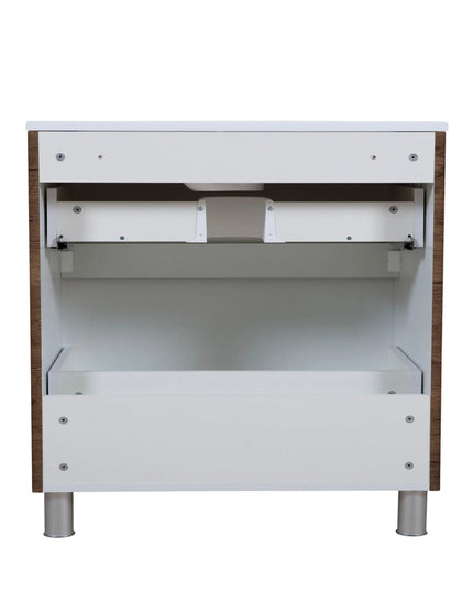 Mobilier de baie pe pardoseala Accent castan