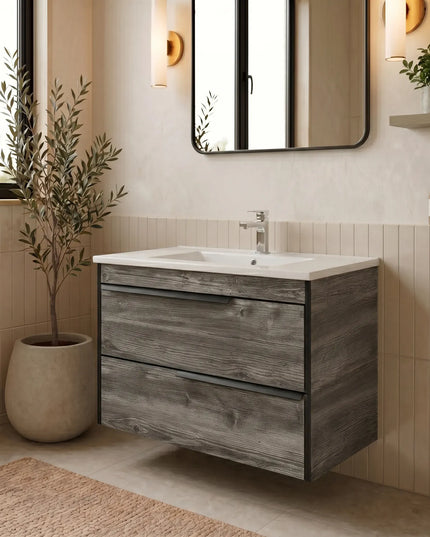 Mobilier baie suspendat  Neo Loft, Oak moras