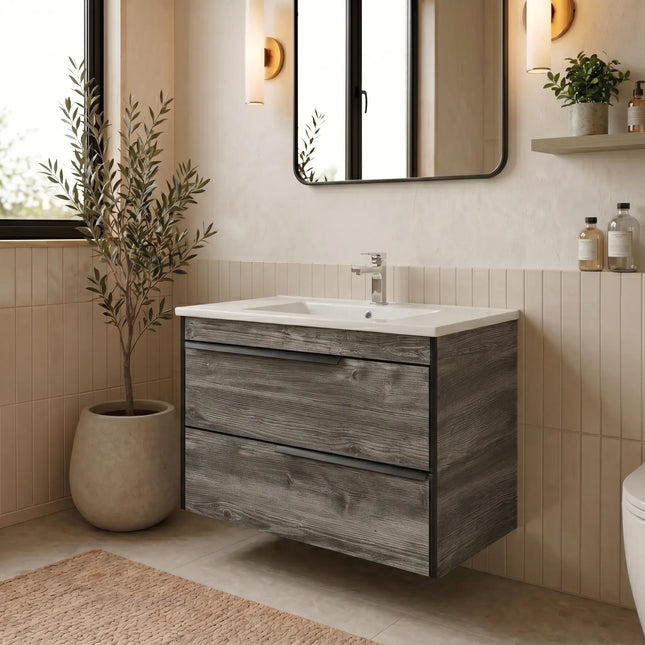 Mobilier baie suspendat  Neo Loft, Oak moras