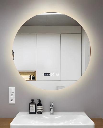 Oglindă Baie LED cu functie Dezaburire, Ceas ,Trei tipuri de lumină ,J170