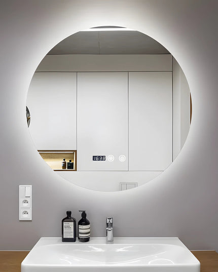 Oglindă Baie LED cu functie Dezaburire, Ceas ,Trei tipuri de lumină ,J170