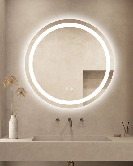 Oglindă Baie LED rotundă 70 cm cu funcție Dezaburire , J105