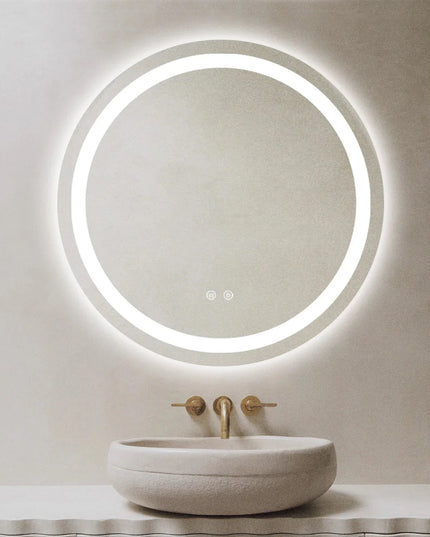 Oglindă Baie LED rotundă 70 cm cu funcție Dezaburire , J105